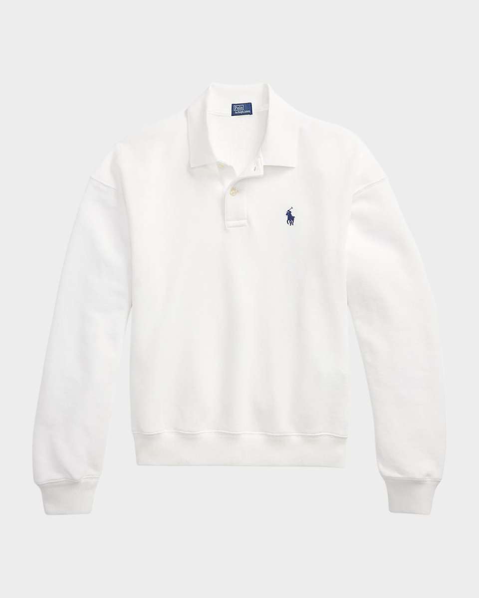 Lightweight Fleece Long-Sleeve Polo